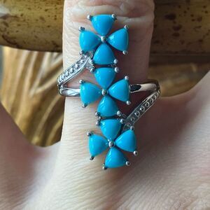 Sleeping Beauty Turquoise Sterling Silver Statement Ring Size 7